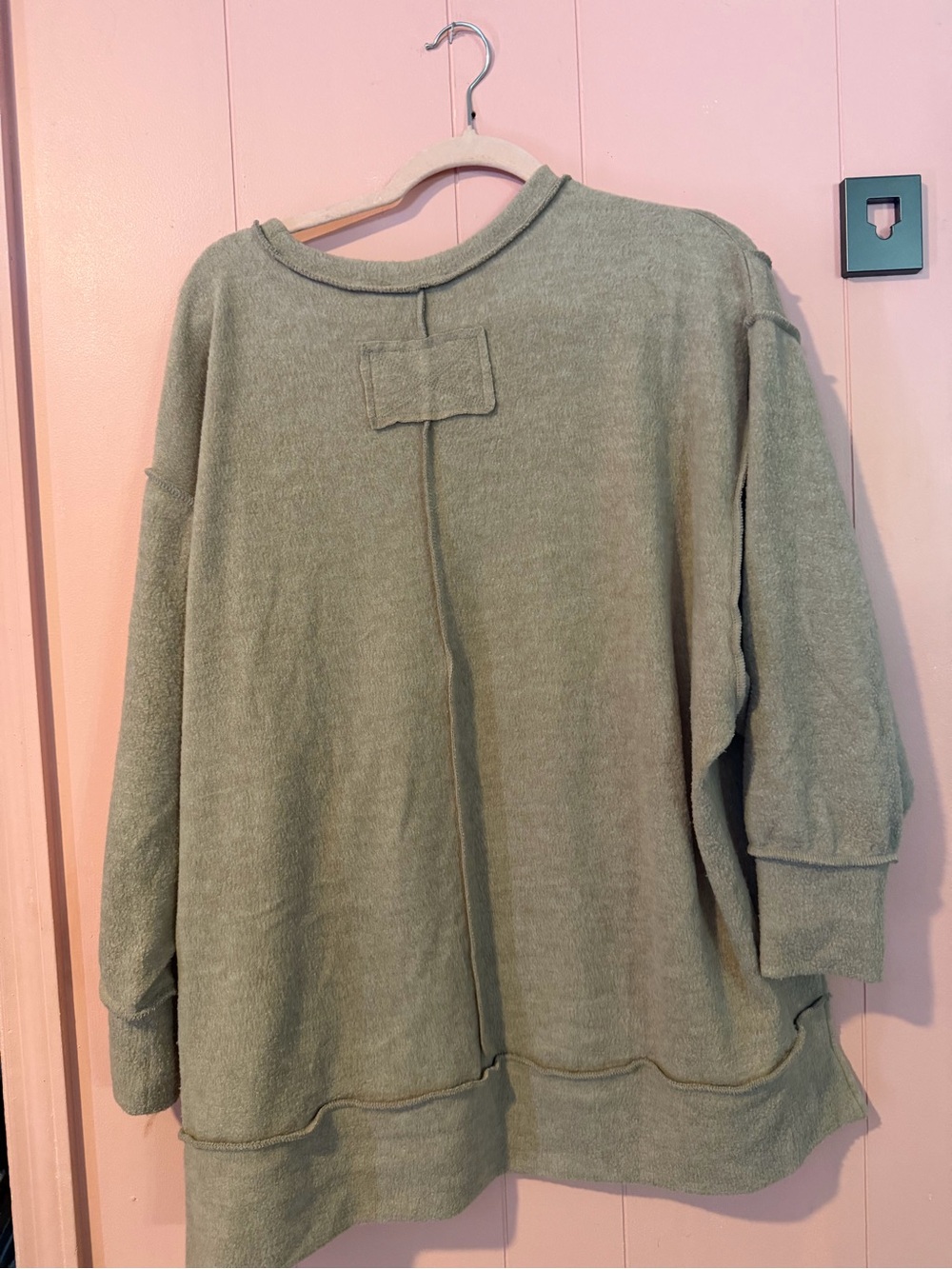 Zenana Outfitters Cozy Crewneck Sweater in Light Taupe - Picture 4 of 7